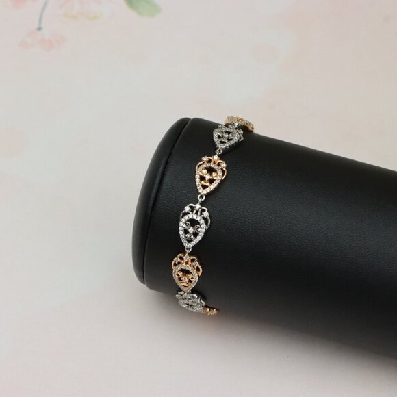 Rose Gold and Silver Dual Tone Bracelet, XPBL0687 - Picture 9 of 12